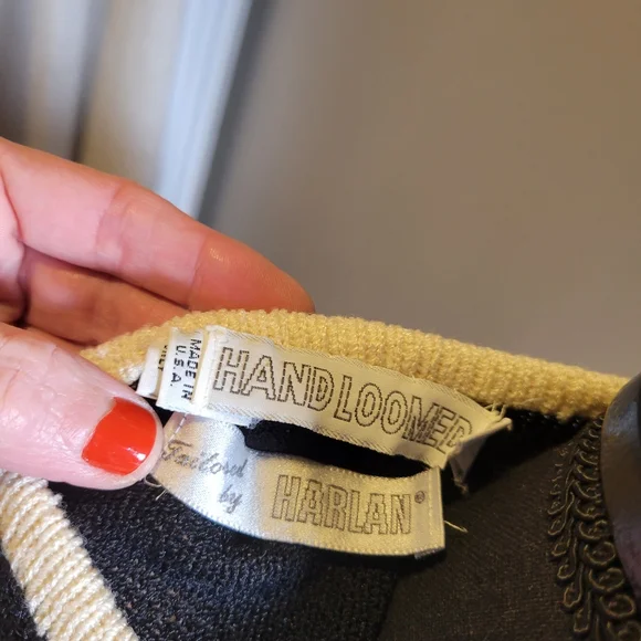 VINTAGE 80'S HAND LOOMED KNIT BOW DRESS BY HARLAN - Picture 11 of 11